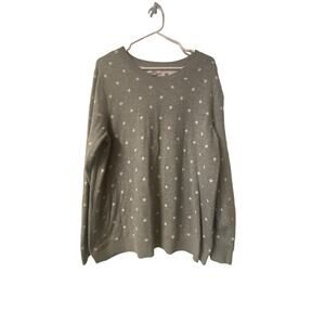 Croft & Borrow women’s gray with light pink polka dots size Large